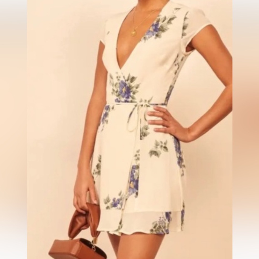 REFORMATION Radley Wrap Minidress. Size Small. Great dress for all occasions.